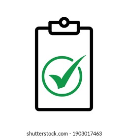 Clipboard and check icon logo template