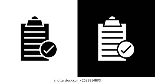 Clipboard check icon for logo web mobile app UI design.
