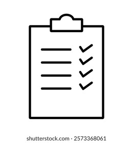 Clipboard check icon Outline thin set
