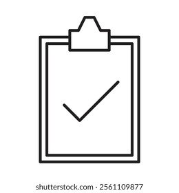 Clipboard check icon Outline vector line symbol