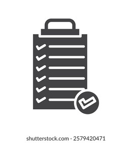 Clipboard check icon Simple thin line flat symbol