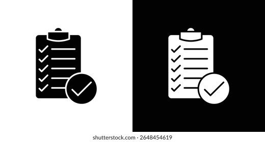 Clipboard check icon symbol collection. Flat vector stock illustration.