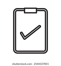 Clipboard check icon Vector flat thin line illustration