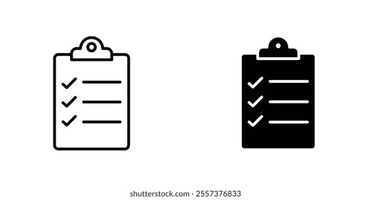 Clipboard check Icon vector. liner and flat style icons set.