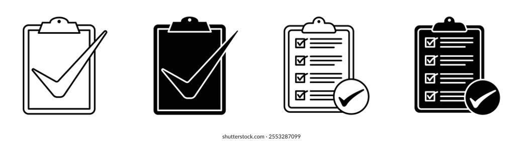Clipboard check icon vector set. EPS10