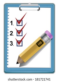Clipboard with check list