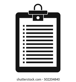 Clipboard with check list icon. Simple illustration of clipboard vector icon for web
