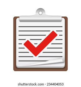 Clipboard with check list icon, vector eps10 illustration