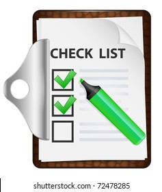 Clipboard with check list. Vector icon