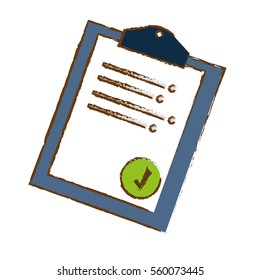 clipboard with check mark icon image sketch style vector illustration design 