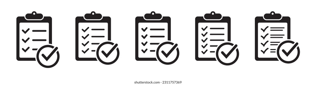 Clipboard with check mark icon isolated on background. Checklist sign symbol for web site and app design.