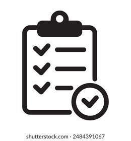 Zwischenablage mit Häkchensymbol im Hintergrund. Checklistensymbol für Website und App-Design.