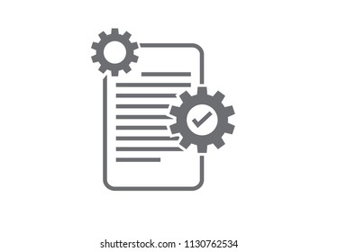 Clipboard and check mark icon on white background 