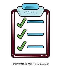 clipboard check mark list icon isolated style vector illustration