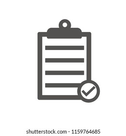 Clipboard and check mark rounded on paper.vector icon
