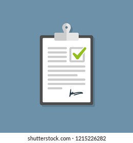 Clipboard check mark vector icon. Compliance Regulations Rules