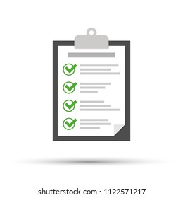 Clipboard and check marks. Flat style design vector illustration. Vector stock illustration.