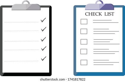 Clipboard and check marks. Flat style design. Clipboard with check mark sign tick on white checklist paper on transparent background. Clipboard and check marks. Flat style design. Clipboard with check mark sign tick on white checklist paper on transparent background.