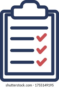 Portapapeles y marcas de verificación. Ilustración vectorial de diseño de estilo plano