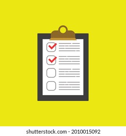 Clipboard and check marks. Flat style design vector