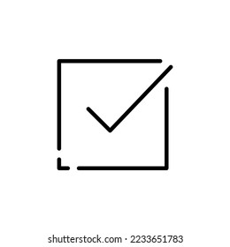 Clipboard with checkboxes line icon. Document, file management, cross, pluss, minus, tick, choose, the option, correct, form, questionnaire. Vector line icon on white background