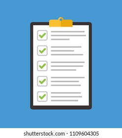Clipboard. Clipboard with checklist