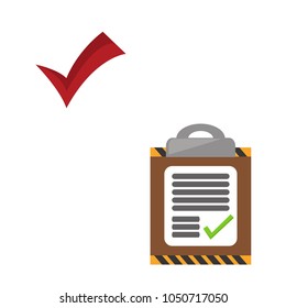 Clipboard with checklist and check mark. Checklist complete tasks, to-do list, survey. Best quality. Flat illustration of clipboard with checklist icon for web. Vector