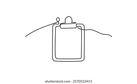 clipboard with checklist continuous one line drawing