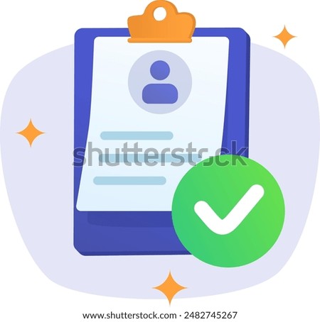 Clipboard with checklist, Clipboard data profile, management service page, business paper, Clipboard and paper, Vector illustration