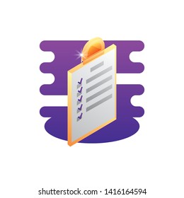 clipboard checklist document icon vector ilustration