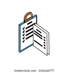 clipboard checklist document icon vector ilustration