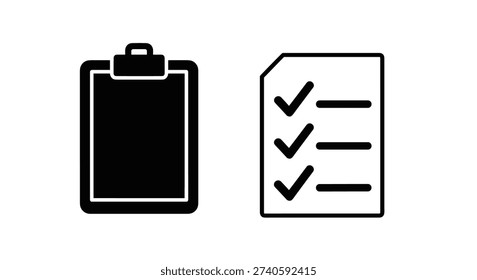 Clipboard and checklist document icons