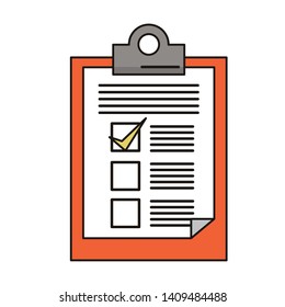 Clipboard checklist document symbol vector illustration graphic design