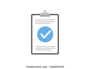 Clipboard checklist flat design. Check list vector illustration
