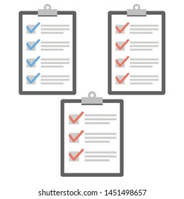 Clipboard checklist flat design. Check list vector illustration