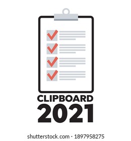 Clipboard checklist flat design. Check list vector. Clipboard and check marks. 