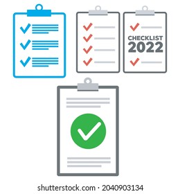 Clipboard checklist flat design. Check list vector illustration