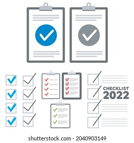 Clipboard checklist flat design. Check list vector illustration