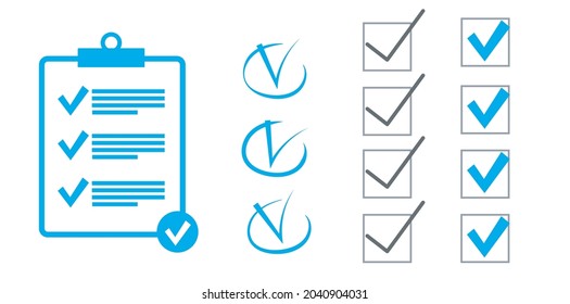 Clipboard checklist flat design. Check list vector illustration