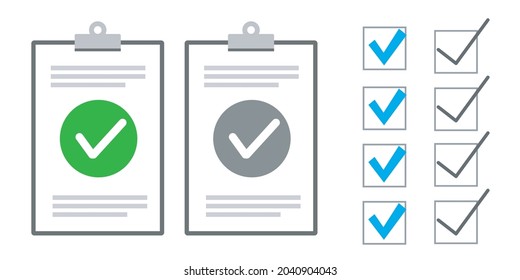 Clipboard checklist flat design. Check list vector illustration