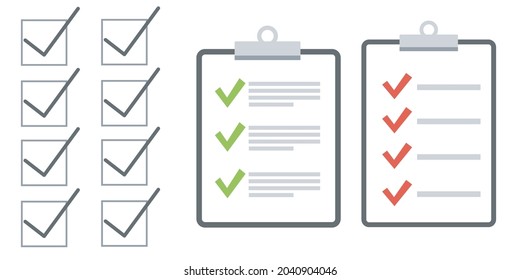 Clipboard checklist flat design. Check list vector illustration