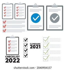 Clipboard checklist flat design. Check list vector illustration