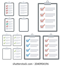 Clipboard checklist flat design. Check list vector illustration