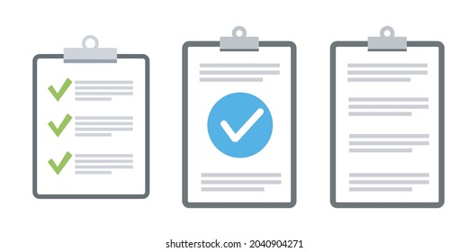 Clipboard checklist flat design. Check list vector illustration