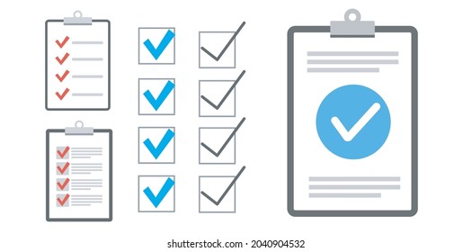 Clipboard checklist flat design. Check list vector illustration