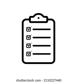 Clipboard with checklist icon. cheklist icon vector illustration.