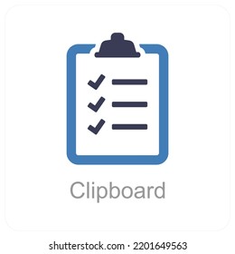 Clipboard and checklist icon concept