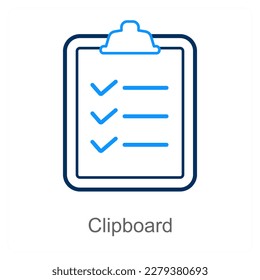 Clipboard and checklist icon concept