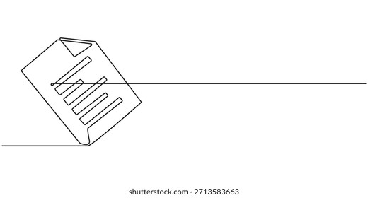 Zwischenablage mit Checklisten-Symbol durchgehende einzeilige Zeichnung der Kontur, Vektorgrafik, Eine durchgehende Linie, Vektorgrafik eines Ordners. Hintergrundsymbol für Gliederungsdokumente. Sparen von Wertpapieren Vektor .