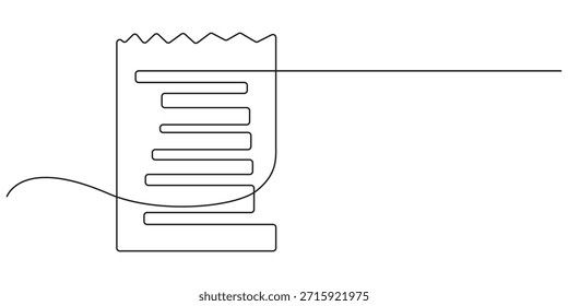 Clipboard with checklist icon continuous one line drawing of outline vector illustration, One continuous line vector drawing of a folder. Outline documents background icon. Saving securities vector .